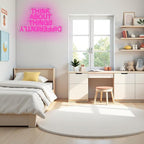 Think About Things Differently Neon Sign, Dimmable Office Neon Light, Pink Letter LED Light Up Sign for Classroom, Bedroom, Office, Study Room, Library Decoration