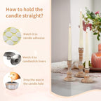 NUPTIO Rustic Candlestick Holders for Decor: Set of 6 Wood Taper Candles Holder - Vintage Candle Stick Tapered Holders for Fall Christmas Party Holiday Home Table Centerpiece