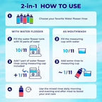 Concentrated Water flosser Rinse & Mouthwash | Add to Oral irrigator | Mint Flavor | When dilluted 186 fl.oz | Alcohol and Fluoride Free. Made in USA | Pack of 1 = 16.9 fl.oz WATER DENT