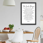 FZMHASLWW The Lords Prayer Wall Decor Art 16"×11" Our Father Prayer Bible Verse Sign Large Wood Framed Wall Hanging (Black)