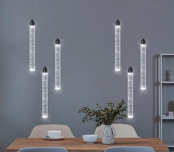 3 Light Black Pendant Lighting Mini Chandelier for Kitchen Island Modern Crystal LED Pendant Light Adjustable Dimmable Pendant Light Fixture for Dinning Room Bedroom Ceiling Hanging Lights 2700K 6000K