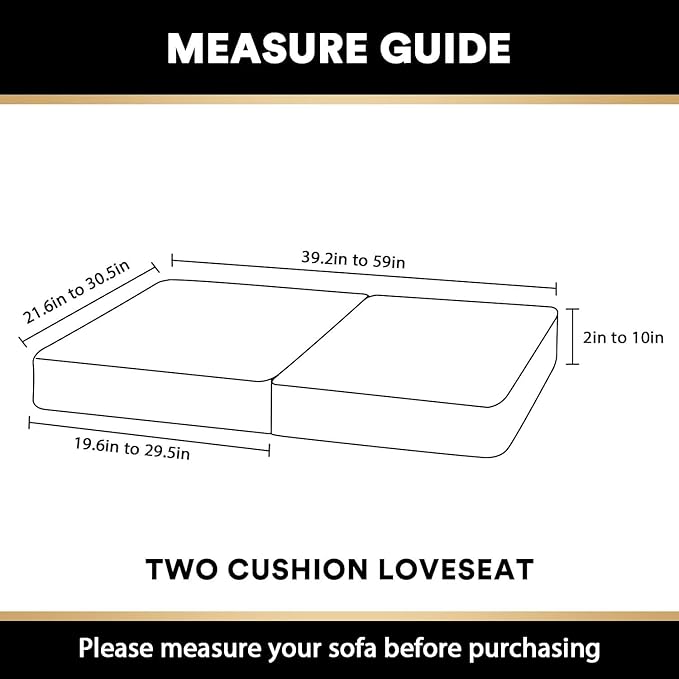 PrinceDeco Stretch Velvet Cushion Cover Sofa Cushion Slipcover for Loveseat Sofa Couch Cushion Furniture Protector Seat Cushion Sofa Cover(Each Width Up to 29.5", Oatmeal)