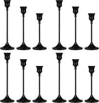 Candlestick Holders Black, 12 Packs Taper Candle Holder for Candlesticks, Candle Sticks Holder Decor for Home Decor