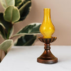 Uonlytech Vintage Decor Glass Lamp Chimney, Chimney Transparent Glass Shade Replacement Oil Lamp Wall Lamp for Vintage and Antique Style Lamps, Yellow Home Decor