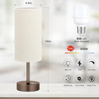 Beige Touch Table Lamp for Bedroom - 3 Way Dimmable Bedside Lamp with USB, Nightstand Lamp with Brown Charging Station for Desk, Dorm, Office