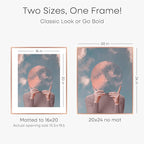 Homeforia 20x24 Frame Rose Gold, High End Metal 20x24 Poster Frames with Mat 16x20 inch Photo, 20 x 24 Rose Gold Picture Frame Matted to 16 by 20 Print, 24x20 Frame, Tempered Glass, Wall Kit, Set of 1