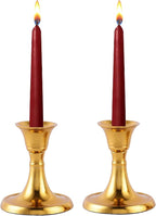 Rely+ Candlestick Holders Set of 2 Mini Stand Dinning Table Centerpiece Candle Holders Taper Candlesticks Holders Decor Home Candle Holder for Mantel Decorations (Gold)