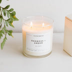 Calyan Wax Co. 2 Wick Candle, Oakmoss + Amber Scented Candle, 37 Hour Burn Time, Aromatherapy Soy Candles, Non Toxic & Vegan Soy Wax, Glass Tumbler Scented Candles, 8.8oz