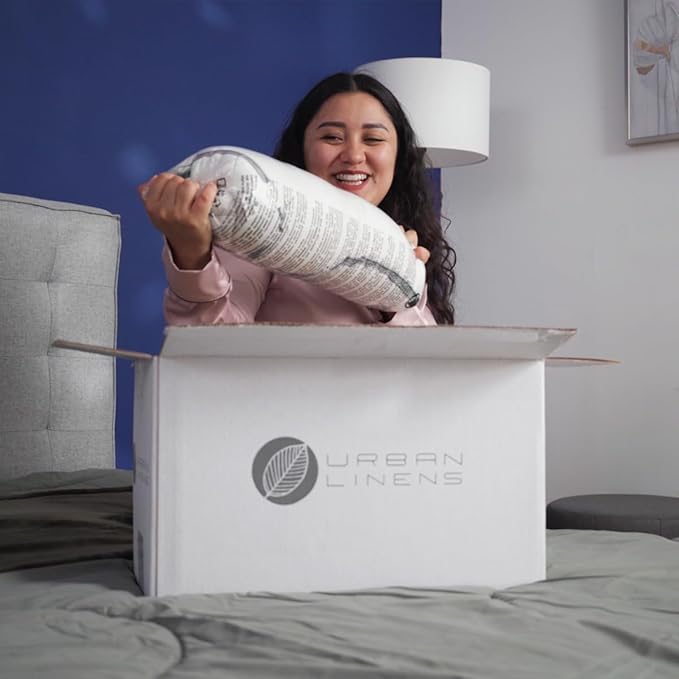 Set of 2 Bed Pillows for Sleeping Standard | Luxury Hotel Quality Gusseted Pillow | Premium Alternative Microfiber Filled | Pillow for Back, Stomach or Side Sleepers