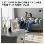 Homeforia 5x7 Picture Frame Silver, High End Metal 5 x 7 Silver Frames with Mat 4 x 6 Print, 5by7 Desk Frame Matted to 4x6 inch Photo, 5 by 7 Wall or Tabletop Frame, Tempered Glass, Wall Kit, Set of 1