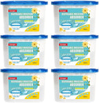 CANAGER Fresh Scent Moisture Absorber Box,Odor Eliminator and Dehumidifier Boxes for Closet,Bedroom,Kitchen,Bathroom-6 Packs,Cups - Traps Moisture for Fresher, Cleaner Air Yellow