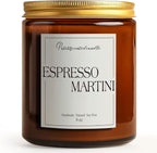 Espresso Martini Highly Scented Candles for Home, 9oz Natural Soy Aromatherapy Coffee Candle with Essential Oil, Home Fragrance Stress Relief & Meditation Jar Candles Gifts for Men Women
