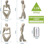 Sandstone Resin Thinker Style Abstract Sculpture Statue Collectible Figurines Home Office Bookshelf Desktop Decor(Sandstone - Right Reverie)