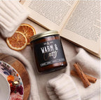 Christmas Candles, Fall Candles, Warm and Cozy' Soy Candle I Berries, Apple & Cinnamon I Infused w/Essential Oils I Warm n Cozy Home Decor I Winter and Holiday Candle I 50Hr Burn I USA Made