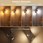 RGB Floor Lamp, 36W Bright LED Standing Lamp with 3 Swivel Lights, Color Changing Tree Tall Lamp with Remote, Stepless Dimmable Modern Floor Lamps for Living Room, Bedroom, Gaming Room,Office