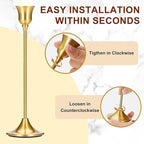 4PCS Candle Holder, Taper Candle Stick Holder - Gold Candle Holders, Holders Vintage Decor Dinner Table Dining Room Centerpieces Decorations for Wedding Fireplace Mantel.(Candles are not Included)