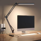 LED Desk Lamp for Home Office, Clamp-On with 5 Light Modes & Auto Shut Off | 14W Adjustable Brightness 5000K Eye-Caring Lighting for Study/Bedroom/Computer Desk