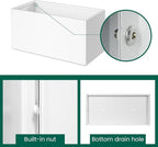 White Steel Planter Outdoor Indoor Planter Box Galvanized Steel Metal Large Planters Rectangular Flower Pot 31.5 In L x 16 In W x 16 In H Modern Commercial Residential for Trees Patio Deck Yard Garden