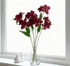 10-Bud Artificial Lily Flowers, 4 Pcs Fake Outdoor Flowers, UV Resistant Faux Flowers for Outdoor Planters, Silk Flowers for Wedding Decoration (Red)