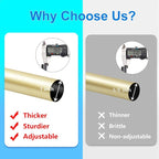 Curtain Rods for Windows 16 to 120 Inches Adjustable Length 1 Inch Diameter Window Curtain Rod with Aluminium Finials, Warm Gold