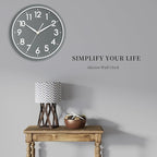 AKCISOT Wall Clock Bathroom 10 Inch Analog Small Wall Clocks Battery Operated - Silent Non Ticking Modern Simple Style Clock Decorative for Kitchen,Bedroom,Home Office,Living Room,School(Gray)