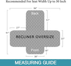 Flamingo P 100% Waterproof Recliner Chair Covers Quilted Reclining Chair Slipcover Furniture Protector Pet Couch Covers with Non Slip Backing, Seat Width Up to 30 Inch, Black