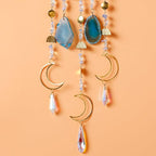 Agate Gemstone Dream Catcher 7 Chakra Tree of Life Dream Catcher with Crystal Stones Handmade Dreamcatcher Wall Decor for Adults Boys Girls,Bedroom,Wedding,Garden,Bless Gift(Blue Moon with Pendant)