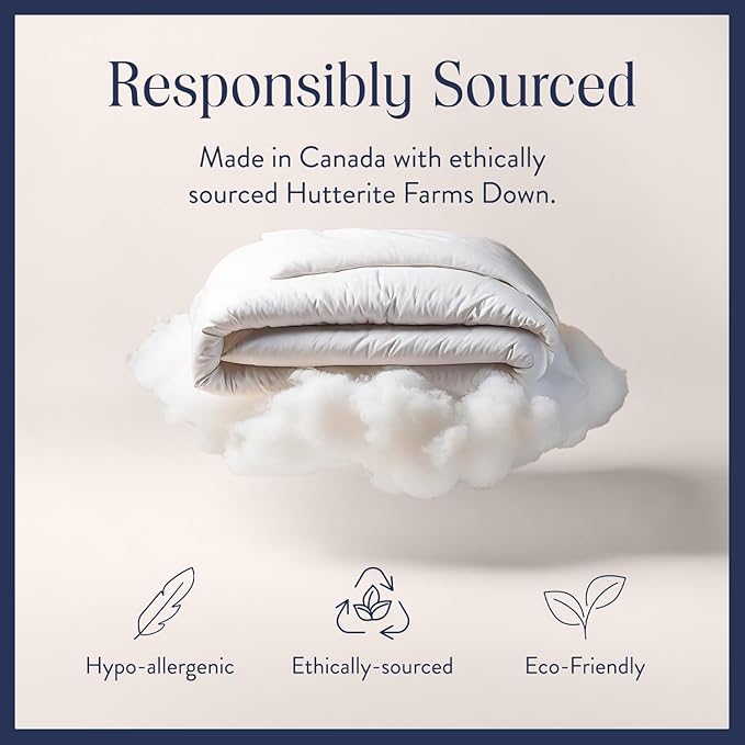 Brooklinen All Season Luxury Down Comforter, 100% Natural Canadian Duck Down Duvet Insert - 700 Fill Power, 100% Cotton Shell, Baffle Box Construction, King/Cali King Size Comforter