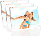HELPLEX Picture Frames, 3 Pack 4x6 inch Acrylic Picture Frame Clear 4 x 6 Photo Frames Magnetic Picture Frames Ready for Tabletop Display, Effectively Protect Photos from Fading and Yellowing