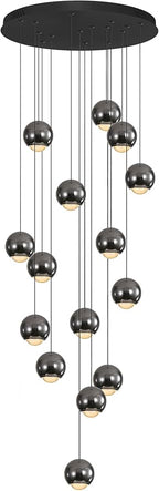 Staircase Chandelier Modern Crystal Pendant Light Large Chandeliers for High Ceilings Crystal Raindrop Chandelier High Ceiling Light for Living Room Stair Entryway Hallway Foyer D24''xH118''