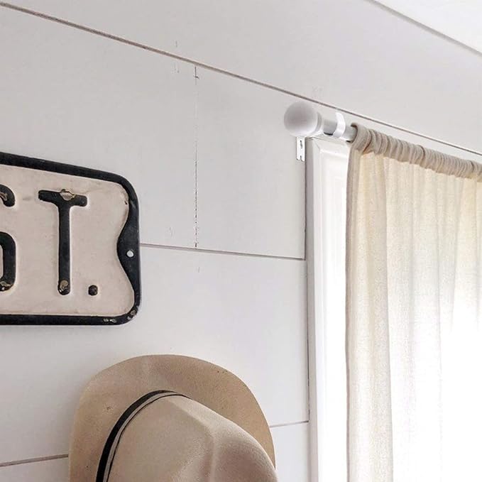 Frienda 12 Pcs Curtain Rod Brackets Adjustable Holder Wall for 1 Inch Diameter Curtain Rod General Bracket Hooks with Screws (Matt White)