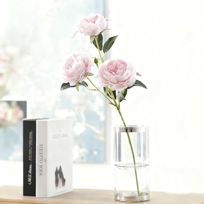 10PCS Creative Floating Floral Arrangement Holder, 2025 Innovative Floating Flower Display Stand, Clear Acrylic Floating Flower Bowl Stem Holder, Modern Floating Vase Pedestal Stand (Small)