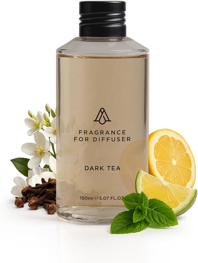 AromaPlan Hotel Scent Diffuser Oil Dark Tea 5 Fl Oz (148ml) –Luxury Hotel & Home Fragrance Oil - Non Toxic - Made in USA - Bigger Bottle, Bolder Aroma & Longer Lasting