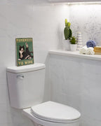 ALKB Bathroom Tuxedo Cat Sign - Remember to Wipe - Cat Lover Gift 8x12 Inch Vintage Metal Sign for Bathroom Decorations