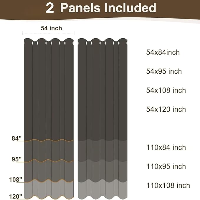HolidayIdeas 2 Panels Linen Outdoor Curtains for Patio Waterproof Taupe Curtains 84 inch Length-Indoor Outside Curtains Weatherproof, Privacy for Pergola, Porch, Cabana, Gazebo 54" Wide x 84" Long