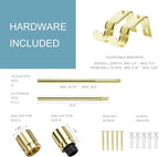 Curtain Rods for Windows 16 to 48 or 60 Inches Max Adjustable Length 1 Inch Diameter Window Curtain Rod with Aluminium Finials, Gold