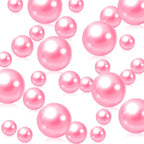 Pink Vase Pearls, 200 PCS Plastic Round Beads for Centerpieces Vases, 10/14/20MM Floating Beads for Vases, Party Wedding Decor