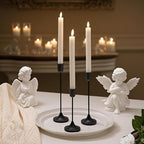 Candle Holder 3 PCS Candlestick Holders, Black Taper Candle Stick Holder, Modern Decorative Centerpiece, Halloween Decor, Gift for Home Fireplace Housewarming Candelabra Décor