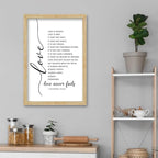 FZMHASLWW Love Is Patient Kind Wall Decor 16"×11" Love Never Fails 1 Corinthians 13 Bible Verse Sign Wood Framed Wall Hanging Art (Wood)