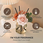 COCODOR Rose Flower Reed Diffuser/White Jasmine/6.7oz/1Pack / Home Fragrance Scent Essential Oil Stick Diffuser for Bedroom Bathroom Home Décor