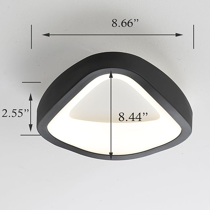 Black Flush Mount Ceiling Light Led Ceiling Light Fixture for Bedroom Entryway Hallway 4000k 10w