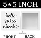 Hello Sweet Cheeks Bathroom Decor, Funny Bathroom Signs Decoration, Black and White Bathroom Decoration, Bathrooms Decor for Shelves, Wooden Box Decoration Sign for Home Farmhouse Living Room Table