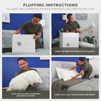 Bed Pillow for Sleeping | Cooling Shredded Memory Foam | Adjustable to Soft - Firm | Removable and Washable Cover | Pillow for Back Or Side Sleepers | Standard Pack of 2