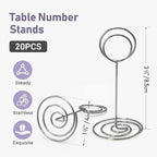Table Number Holders 20Pcs - 3.35 Inch Place Card Holder Table Number Stands for Wedding Party Graduation Reception Restaurant Home Centerpiece Decorations Office Memo Picture Photo (Silver)