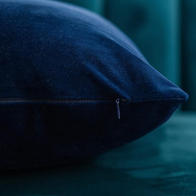Couch Pillow Cases 12x20 Navy: 2 Pack Cozy Soft Velvet Rectangular Throw Pillow Covers for Farmhouse Home Decor