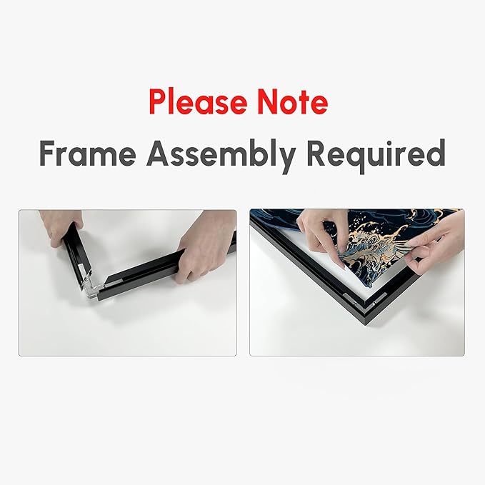 SIGNWIN 36"x72" Extra Large Framed Wall Art Modern Neutral Abstract Geometric in Black and Beige, Clean Minimalist Design for Home Living Room Bedroom Decor (Frame Assembly Required)