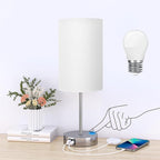 AKASUKI 18Inch Table Lamp with Dual Charging Station, 3 Way Dimmable Touch Lamp for Bedroom, Living Room, Office(LED Bulb Included)