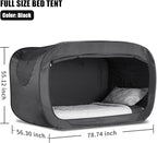 Bed Tent Full Bed Canopy Portable Dream Tent for Adult Indoor Sleeping Tents with 2 Doors Breathable Private Space Tents, Black