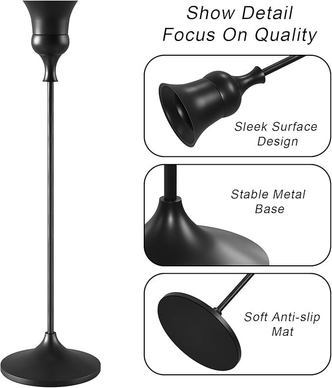 Candlestick Holders Black, 1 Pack Taper Candle Holder for Candlesticks, Candle Sticks Holder Decor for Home Decor