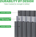 Raised Garden Bed Kit 8×2×1.4 FT Magnesium-Aluminum-Zinc Stainless Steel Metal Planter Box for Planting Outdoor Plants Vegetables（Gray）